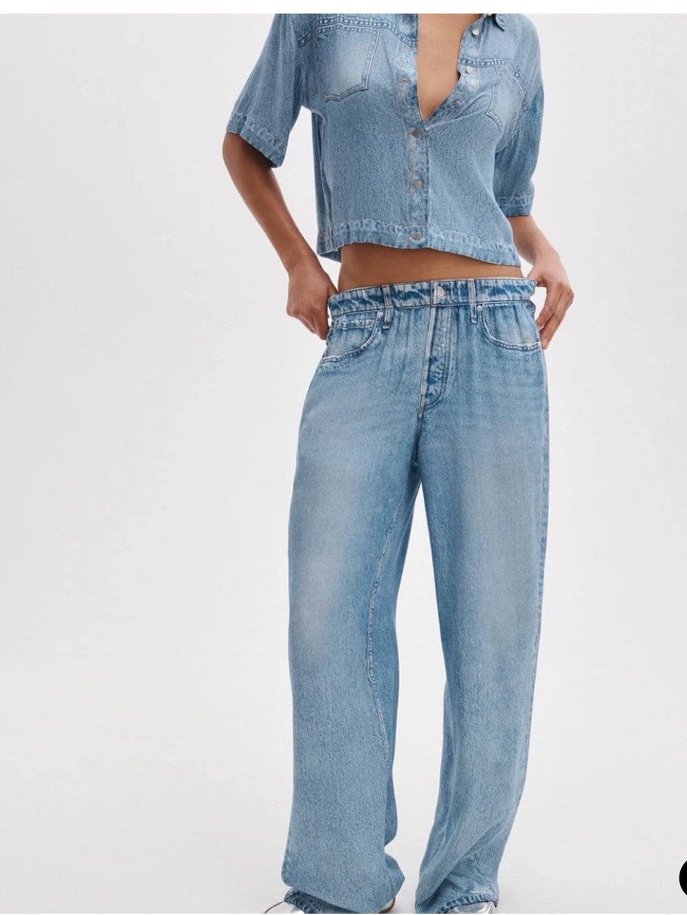 Rag & Bone Miramar Sweat Pants Light Blue Washed Straight-Leg Size M